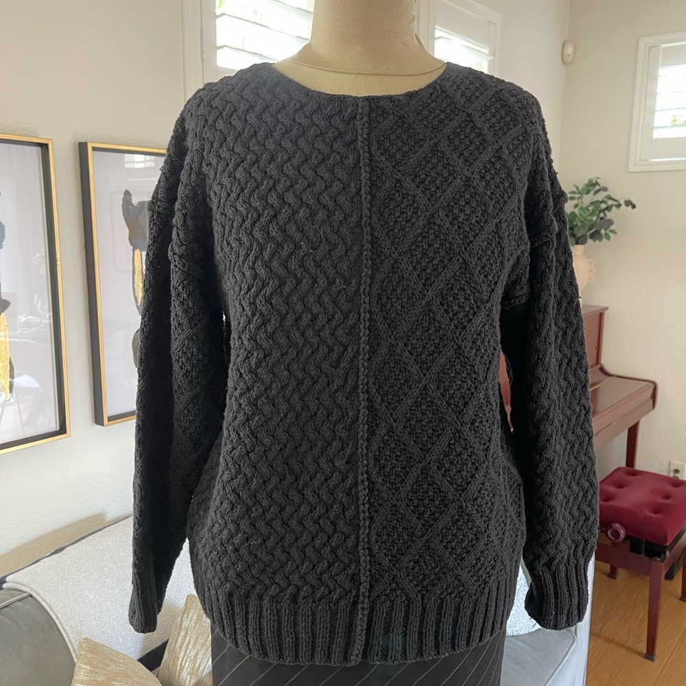 Vintage The Limited Handknit Pullover Black, Size M